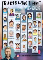 Vorschau - Präsentationen/Tafelbilder - Who am I (Flashcards: Faces) - Guessing Game / Characterisation - Deckblatt