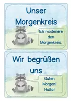 Vorschau - Bildkarten - Morgenkreis Moderationskarten Waschbär - Seite 1