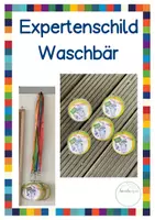 Vorschau - Bildkarten - Expertenschild Waschbär - Deckblatt