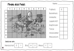 Vorschau - Arbeitsblätter - Finde das Feld - Rasterlesen (Geometrie) - Seite 2