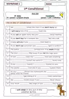 Vorschau - Arbeitsblätter - First Conditional (if-clause Type 1) Worksheets - Seite 1