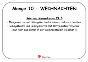 Vorschau - Arbeitsblätter - Differenzierte Mengenkarten ZR10 - Weihnachten - Klettaufgaben (TEACCH) - Seite 2