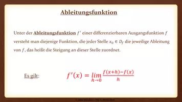 Vorschau - Präsentationen/Tafelbilder - Tafelbilder - Differenzialquotient, Steigung, Ableitungsfunktion - Seite 3