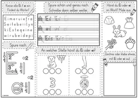 Vorschau - Unterrichtsreihen - Mini-Lapbook | Lautverbindung Ei/ei | Buchstabeneinführung - Seite 1