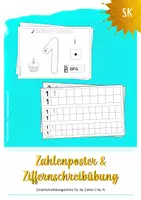 Vorschau - Arbeitsblätter - Zahlenposter und Ziffernschreibübung - Deckblatt