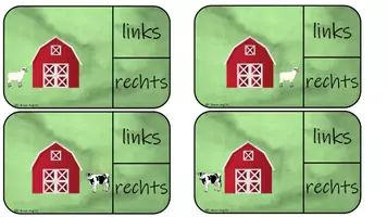 Vorschau - Arbeitsblätter - Links oder rechts-Bauernhofversion-Klammerkarten - Seite 2