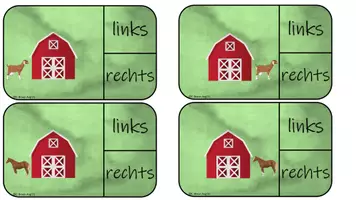 Vorschau - Arbeitsblätter - Links oder rechts-Bauernhofversion-Klammerkarten - Seite 3
