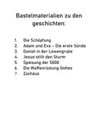 Vorschau - Mal- und Bastelvorlagen - Bastelmaterialien zu verschiedenen Bibelgeschichten - Seite 1