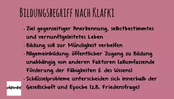 Vorschau - Stundenentwürfe - Stundenentwurf: Bildung nach Wolfgang Klafki - Präsentation - Seite 1