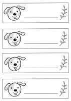 Vorschau - Mal- und Bastelvorlagen - Hundeklasse Namensschild schwarz-weiß zum Ausmalen - Seite 3