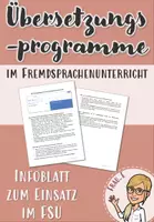 Vorschau - Merkblätter - Übersetzungsprogramme im fremdsprachlichen Unterricht - Deckblatt