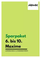 Vorschau - Stundenentwürfe - Sparpaket: 6. bis 10. Maxime nach Hurrelmann - Stundenentwürfe - Deckblatt