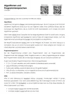 Vorschau - Arbeitsblätter - Arbeitsblatt "Algorithmen und Programmiersprachen" mit Erklärvideo, Lösungen und Onlineübungen - Deckblatt