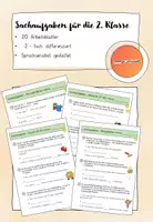 Vorschau - Arbeitsblätter - Sachaufgaben für die 2. Klasse (2-fach differenziert & sprachsensibel) #edukiknaller2021 - Deckblatt