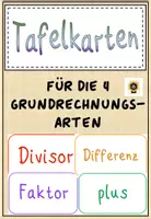 Vorschau - Präsentationen/Tafelbilder - Begriffe Grundrechnungsarten, Tafelkarten - Deckblatt