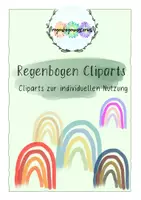 Vorschau - selbst erstellte Cliparts/Grafiken - Regenbogen Clipart Set - verschiedene Farben - Deckblatt