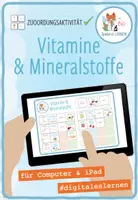 Vorschau - Spiele - Vitamine & Mineralstoffe – digitales Zuordnungsspiel für Computer & iPad - Deckblatt
