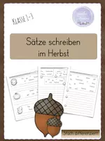 Vorschau - Arbeitsblätter - 🍂 Klasse 1-3 Sätze schreiben im Herbst 3fach differenziert - Deckblatt
