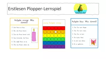 Vorschau - Stationenlernen - Erstlesen Plopper-Lernspiel - Was stimmt? - Deckblatt
