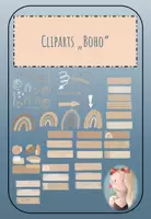 Vorschau - selbst erstellte Cliparts/Grafiken - Cliparts "Boho" - Dekoration für Material und Klassenraum - Deckblatt