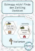 Vorschau - Spiele - Deckblatt: Schnapp mich/ Finde den Zwilling| Bauernhof/ Getreide (sechseckig) - Deckblatt