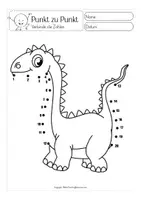 Vorschau - Arbeitsblätter - Punkt zu Punkt Dinosaurier / Dinoklasse - Seite 1