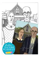 Vista previa - Manualidades / Dibujos para colorear - American Gothic, Grant Wood - clipart (historia del arte) - página 1
