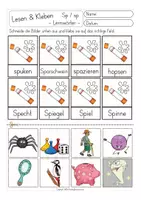 Vista previa - Hojas de trabajo - Lesen & Kleben Deutsch / Alemán primaria Wörter mit Sp - página 3