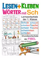 Vista previa - Hojas de trabajo - Deutsch / Alemán Lesen & Kleben - Wörter mit Sch - Portada