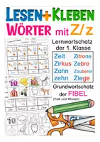 Vista previa - Hojas de trabajo - Deutsch / Alemán Lesen & Kleben - Wörter mit Z - Portada