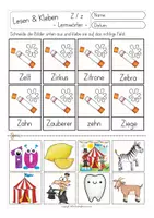 Vista previa - Hojas de trabajo - Deutsch / Alemán Lesen & Kleben - Wörter mit Z - página 3