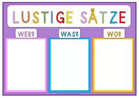Vorschau - Arbeitsblätter - Lustige Sätze bauen und lesen - Grammatikmaterial - Seite 2