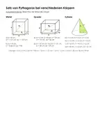 Vorschau - Arbeitsblätter - Arbeitsblatt "Satz von Pythagoras bei der Pyramide" mit Erklärvideo, Lösungen und Onlineübungen - Seite 1