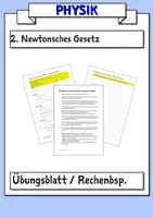 Vorschau - Arbeitsblätter - Newton Übungsblatt (F=m*a) - Deckblatt