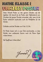 Vorschau - Fördermaterial/Inklusion - Mathematik 1: Uhrzeit Poster - analoge Zeigeruhr - Seite 1