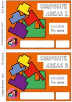 Vista previa - Unidades / Secuencias / Situaciones de Aprendizaje - Cuaderno de trabajo "¡Areas compuestas 2! Calcula el área + cuaderno de soluciones" - Portada
