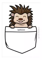 Vorschau - Mal- und Bastelvorlagen - Namensschild Igelklasse / Sticker - Seite 1