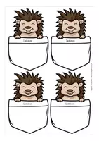 Vorschau - Mal- und Bastelvorlagen - Namensschild Igelklasse / Sticker - Seite 2