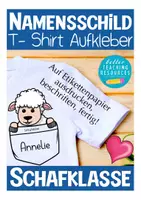 Vorschau - Mal- und Bastelvorlagen - Namensschild Schafklasse Sticker - Deckblatt