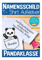 Vorschau - Mal- und Bastelvorlagen - Pandaklasse T-Shirt Sticker Klassentier Panda - Deckblatt
