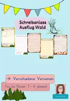 Vorschau - Arbeitsblätter - Ausflug in den Wald Schreibanlass verschiedene Versionen - Deckblatt