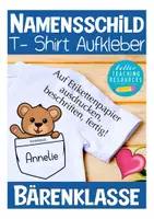 Vorschau - Mal- und Bastelvorlagen - Bärenklasse Namensschild Schulanfang - Deckblatt