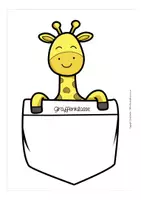 Vorschau - Mal- und Bastelvorlagen - T-Shirt Sticker Namensschild Giraffenklasse - Seite 1