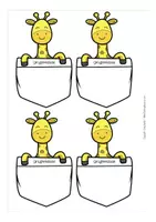 Vorschau - Mal- und Bastelvorlagen - T-Shirt Sticker Namensschild Giraffenklasse - Seite 2