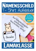 Vorschau - Mal- und Bastelvorlagen - Lamaklasse Namensschild Schulanfang - Deckblatt