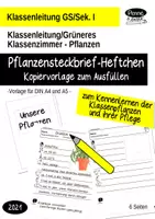 Vorschau - Arbeitsblätter - Pflanzensteckbriefe zum Ausfüllen - SekI - für ein grüneres Klassenzimmer - Deckblatt