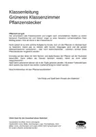 Vorschau - Mal- und Bastelvorlagen - Pflanzenstecker für die Klassenpflanzen - für ein grüneres Klassenzimmer - Seite 1