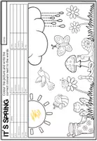 Vista previa - Hojas de trabajo - SPRING - Read and colour (2 niveles de diferenciación) - página 2