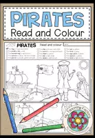Vista previa - Manualidades / Dibujos para colorear - PIRATES - Read and colour (2 niveles de diferenciación) - Portada
