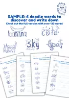 Vista previa - Hojas de trabajo - Cheeky Doodle Words - Free Sample - Portada